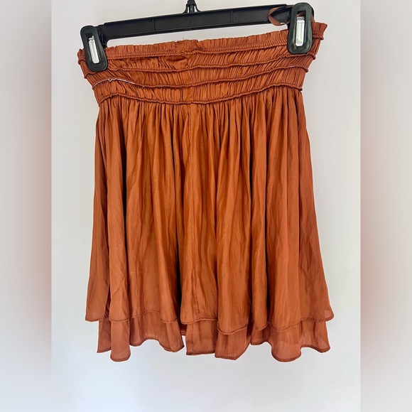 BROWN SATIN SKIRT - Picture 2 of 2